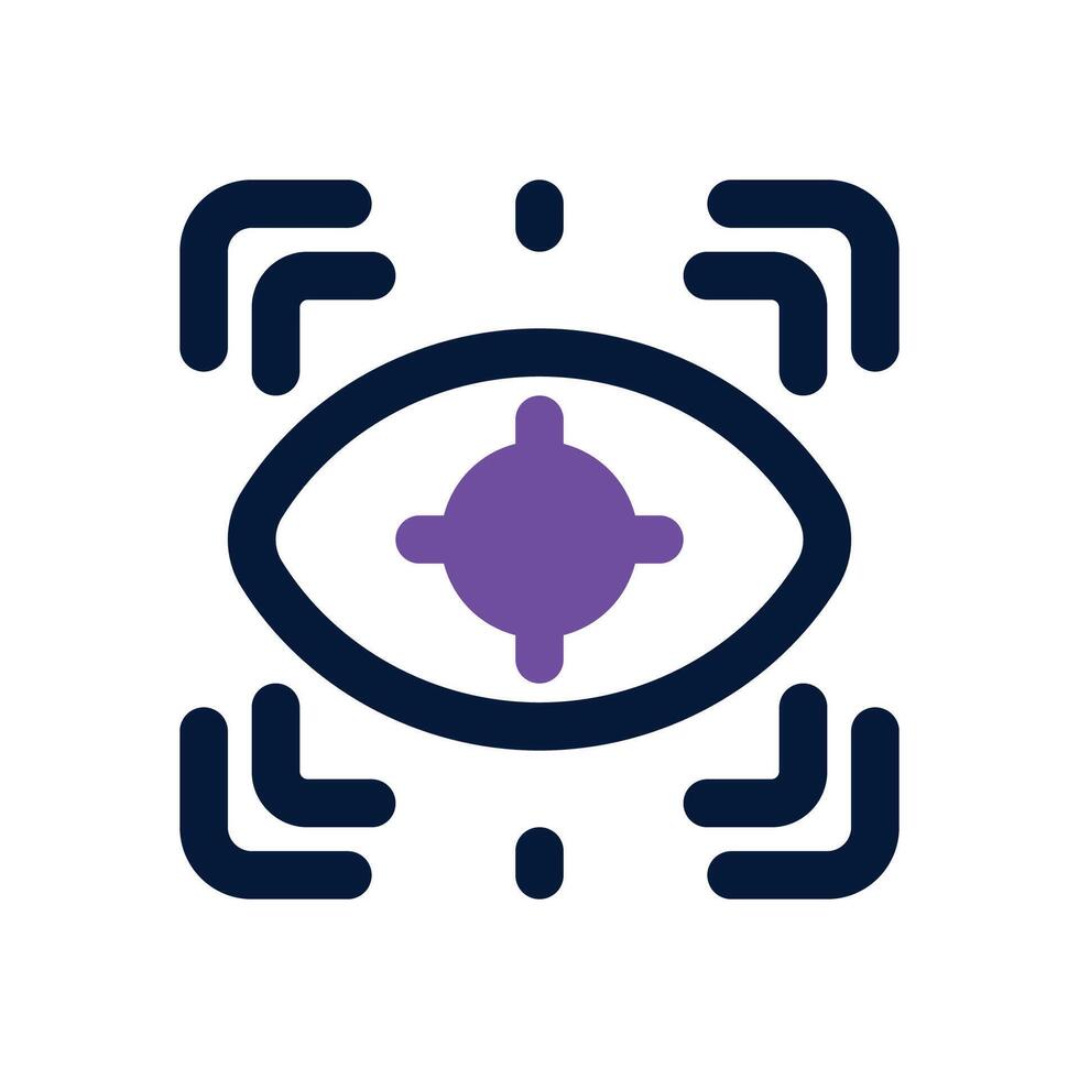 eye scan dual tone icon. Sleek and modern icon for websites and mobile apps. vector