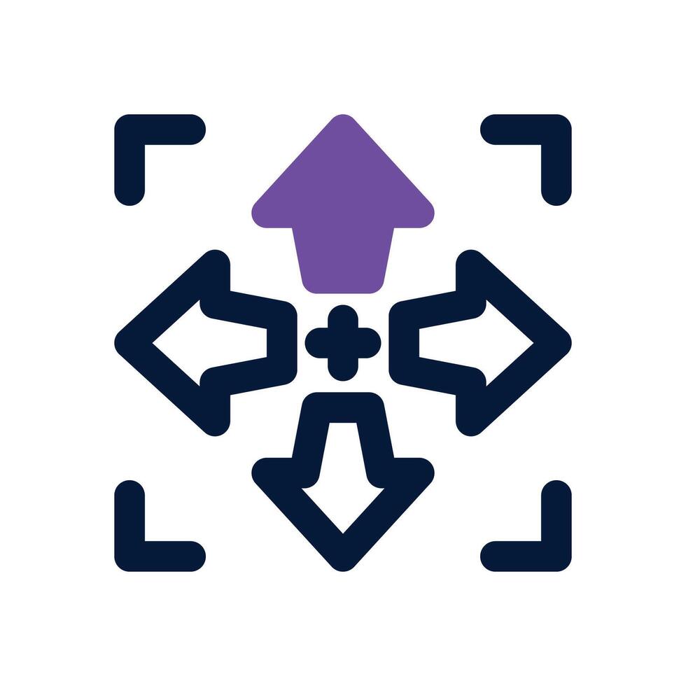 move dual tone icon. Sleek and modern icon for websites and mobile apps. vector