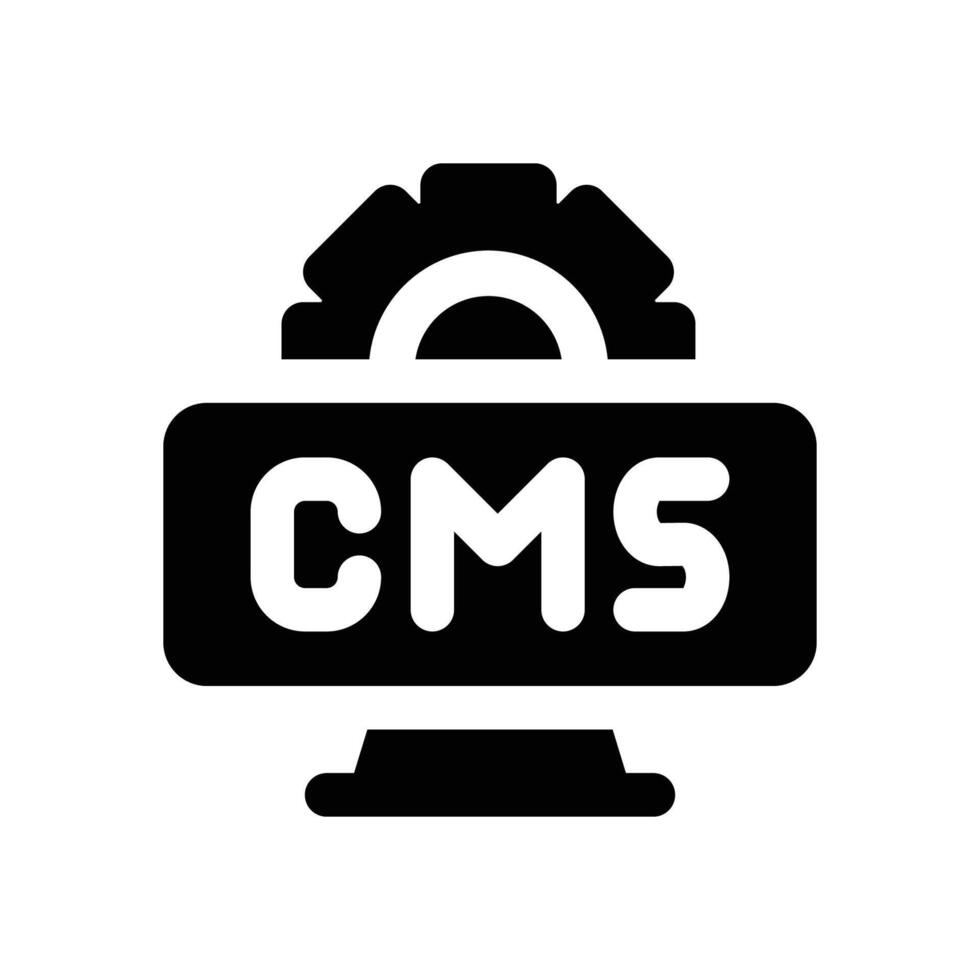 cms glyph icon. Strong and solid icon for websites and mobile apps. vector