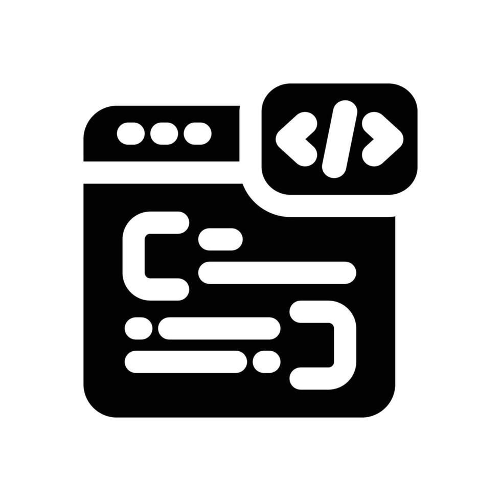 programming glyph icon. Strong and solid icon for websites, mobile interfaces, presentations, and visual branding. High quality and easy to edit. vector