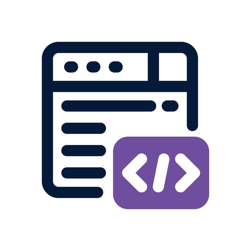 website development dual tone icon. Sleek and modern icon for websites and mobile apps. vector