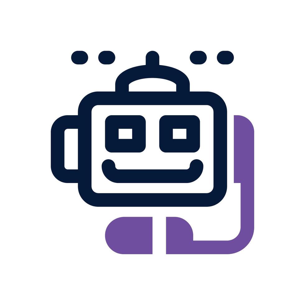 chat bot dual tone icon. Sleek and modern icon for websites and mobile apps. vector