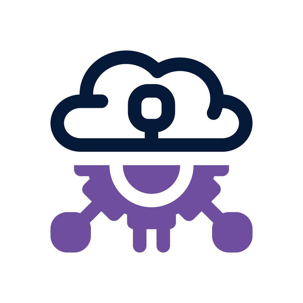 cloud service dual tone icon. Sleek and modern icon for websites, mobile apps, marketing materials, and corporate design. Fully scalable and ready to use. vector