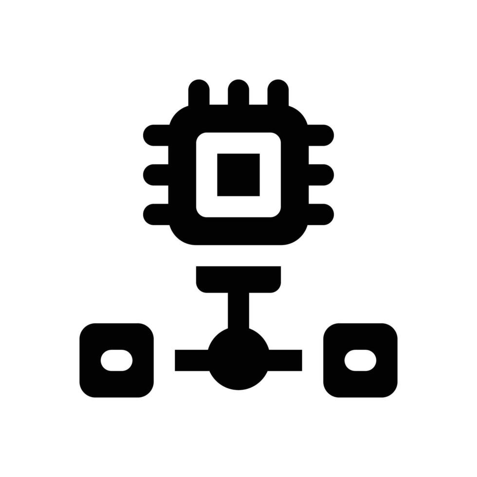 processor glyph icon. Strong and solid icon for websites, mobile interfaces, presentations, and visual branding. High quality and easy to edit. vector