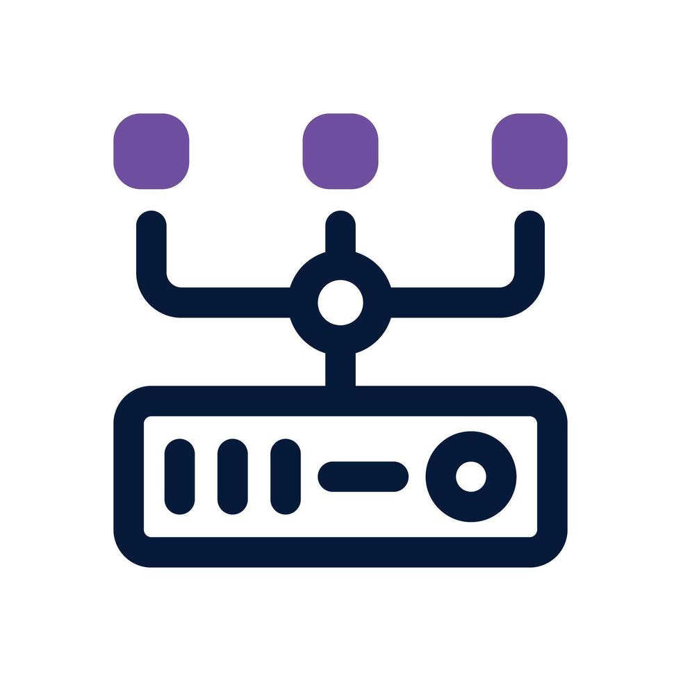 lan dual tone icon. Sleek and modern icon for websites and mobile apps. vector
