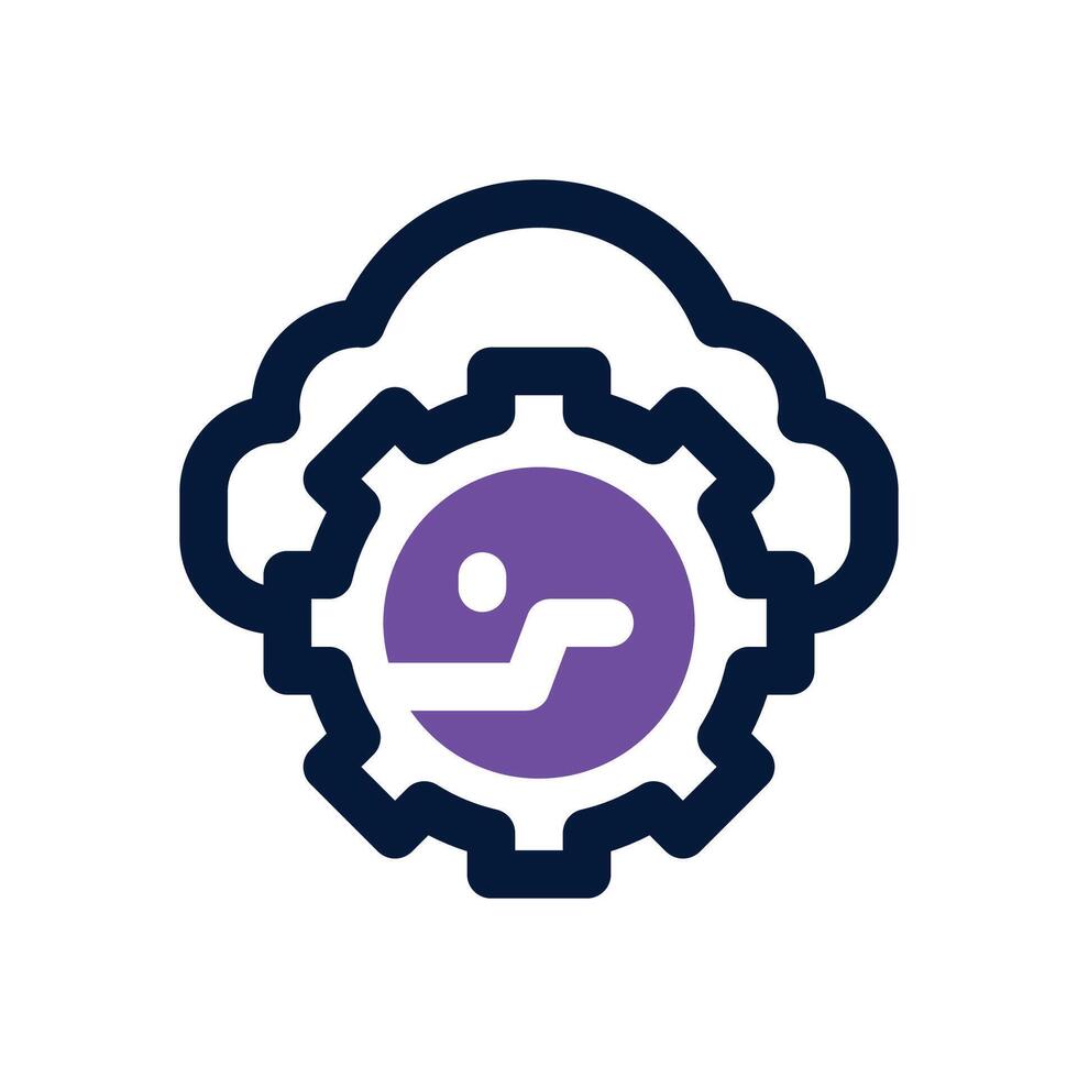 server maintenance dual tone icon. Sleek and modern icon for websites and mobile apps. vector