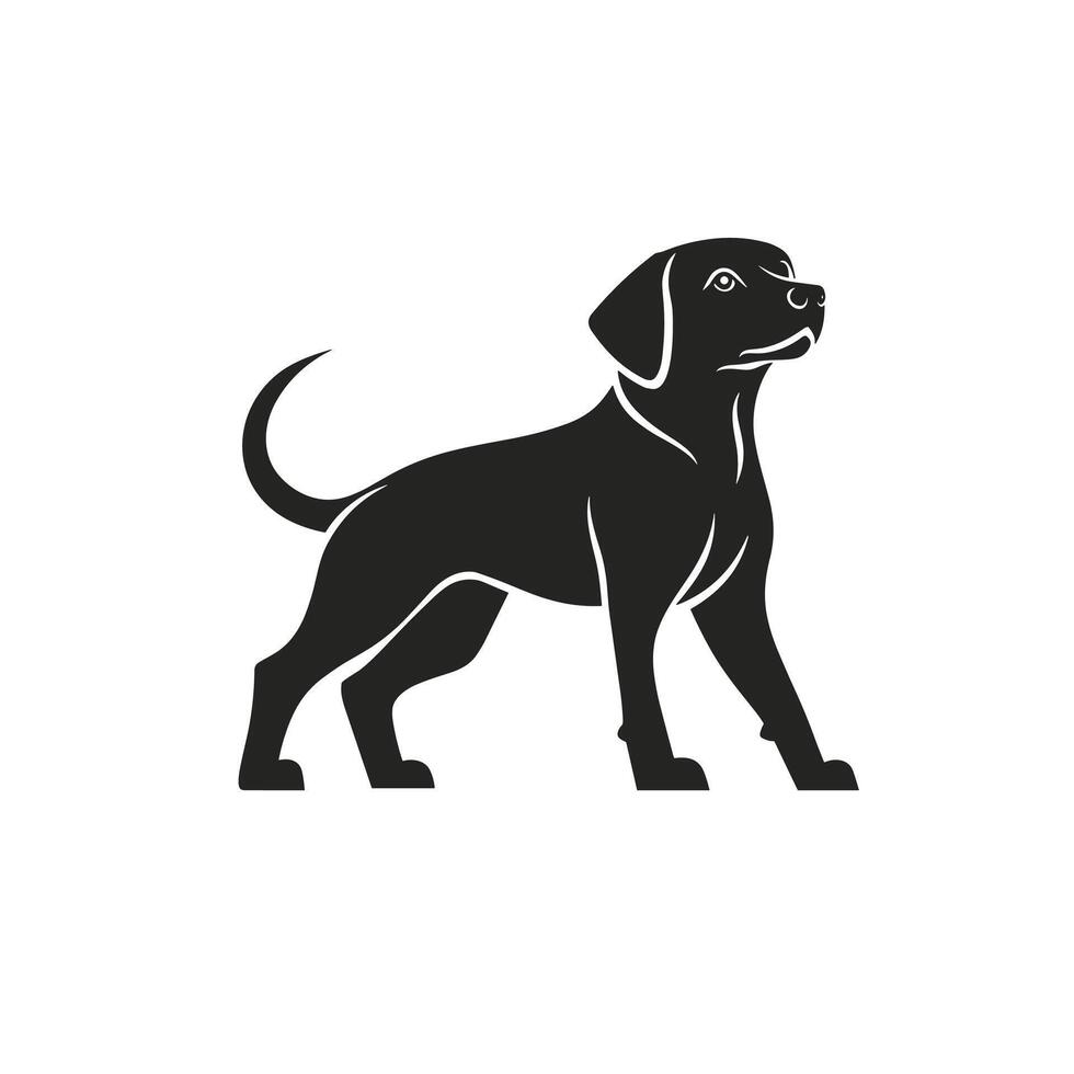 Minimalist Of Dog Illustration on White Background vector