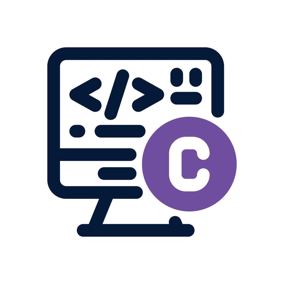 programming language dual tone icon. Sleek and modern icon for websites and mobile apps. vector