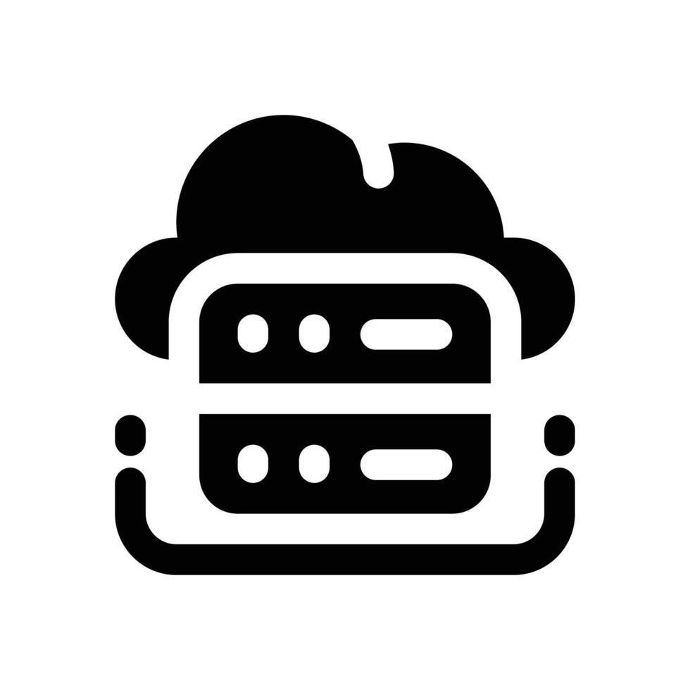 cloud server glyph icon. Strong and solid icon for websites and mobile apps. vector