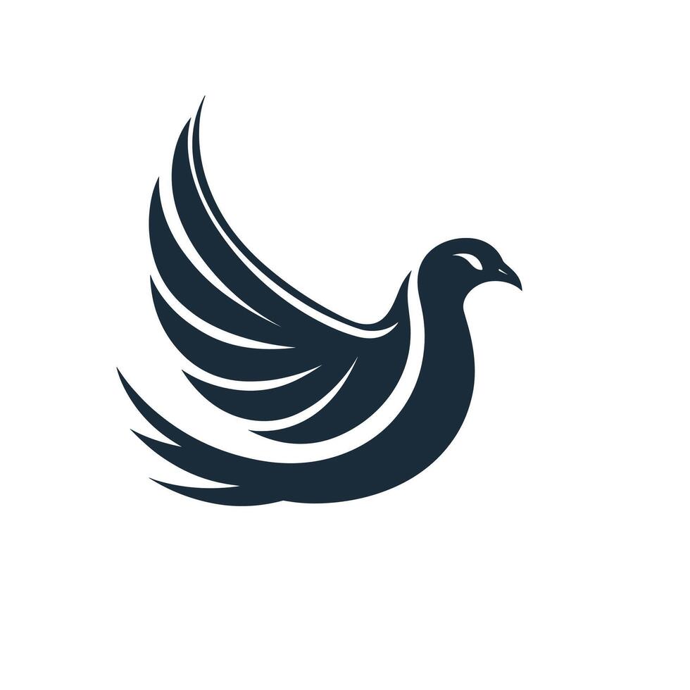Minimalist Of Dove Isolated Clipart for Branding vector