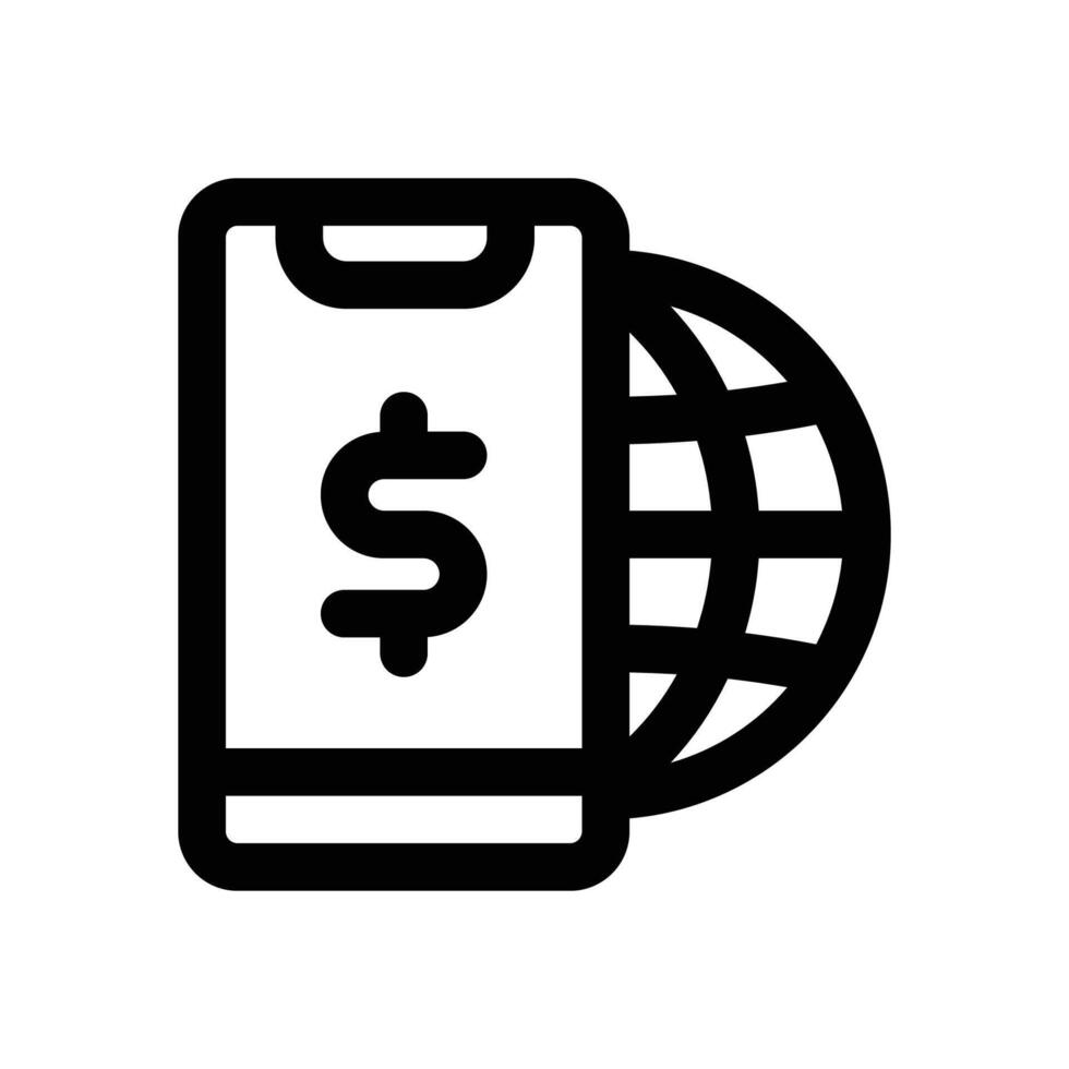 mobile phone line icon. Clean and minimalist icon for websites and mobile apps. vector
