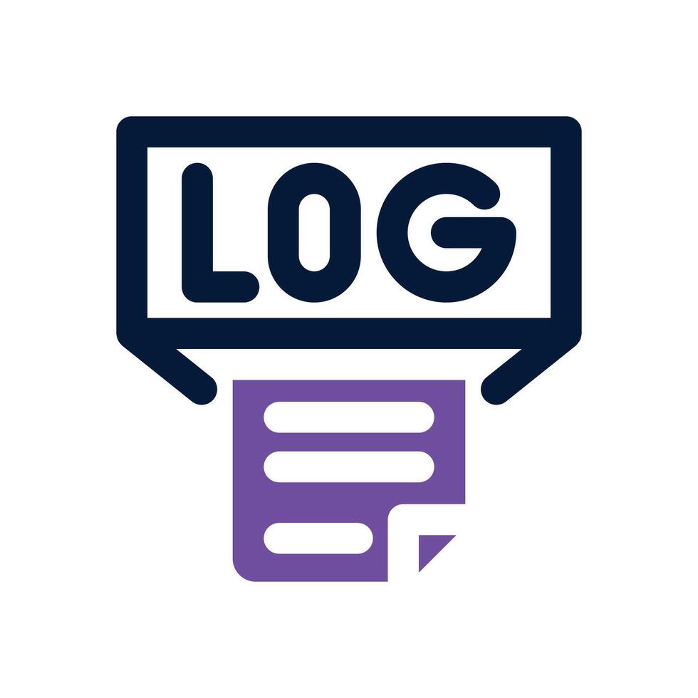 log format dual tone icon. Sleek and modern icon for websites and mobile apps. vector