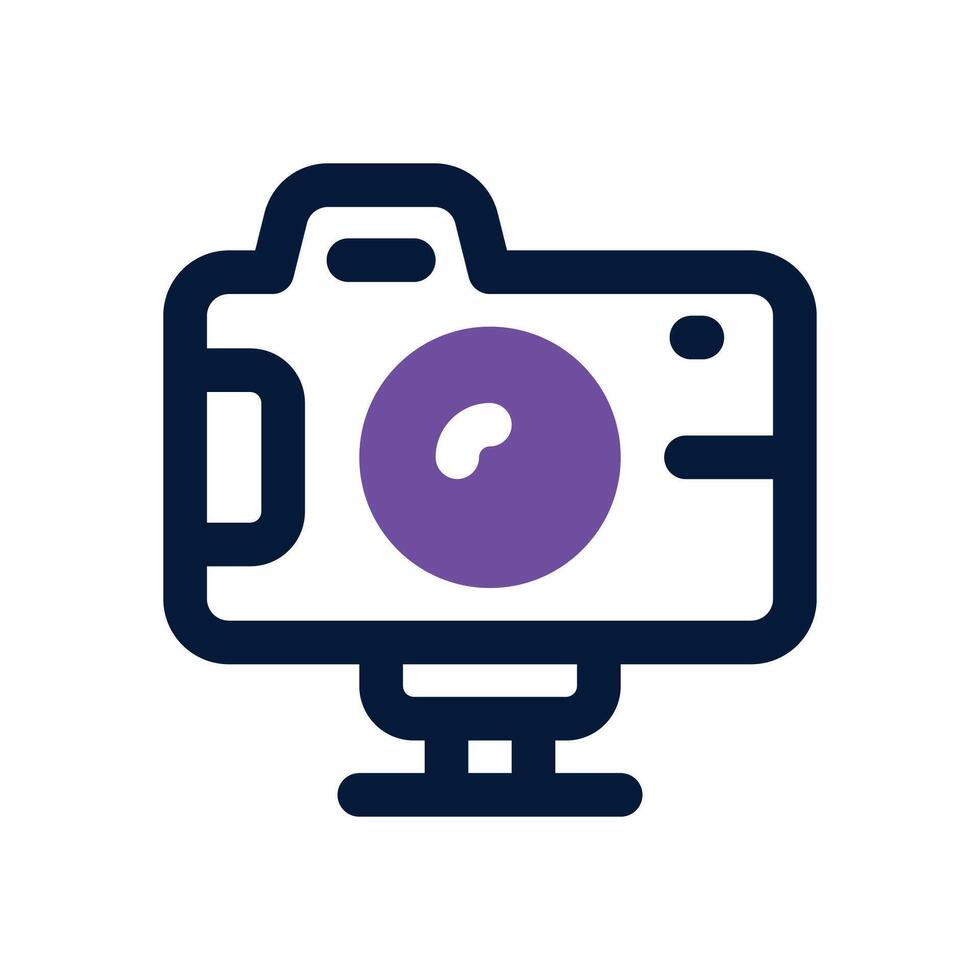 camera dual tone icon. Sleek and modern icon for websites and mobile apps. vector