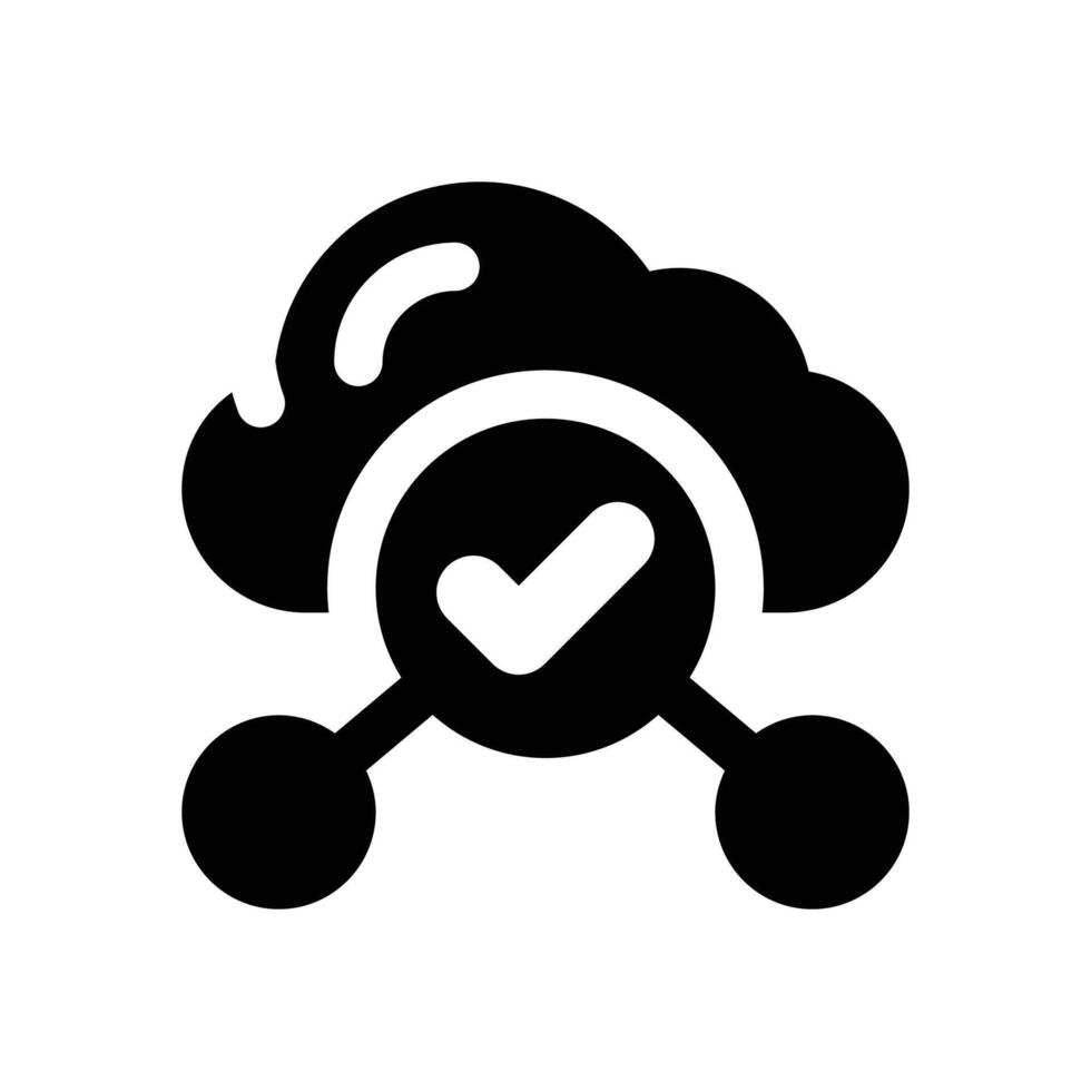 cloud sharing glyph icon. Strong and solid icon for websites and mobile apps. vector