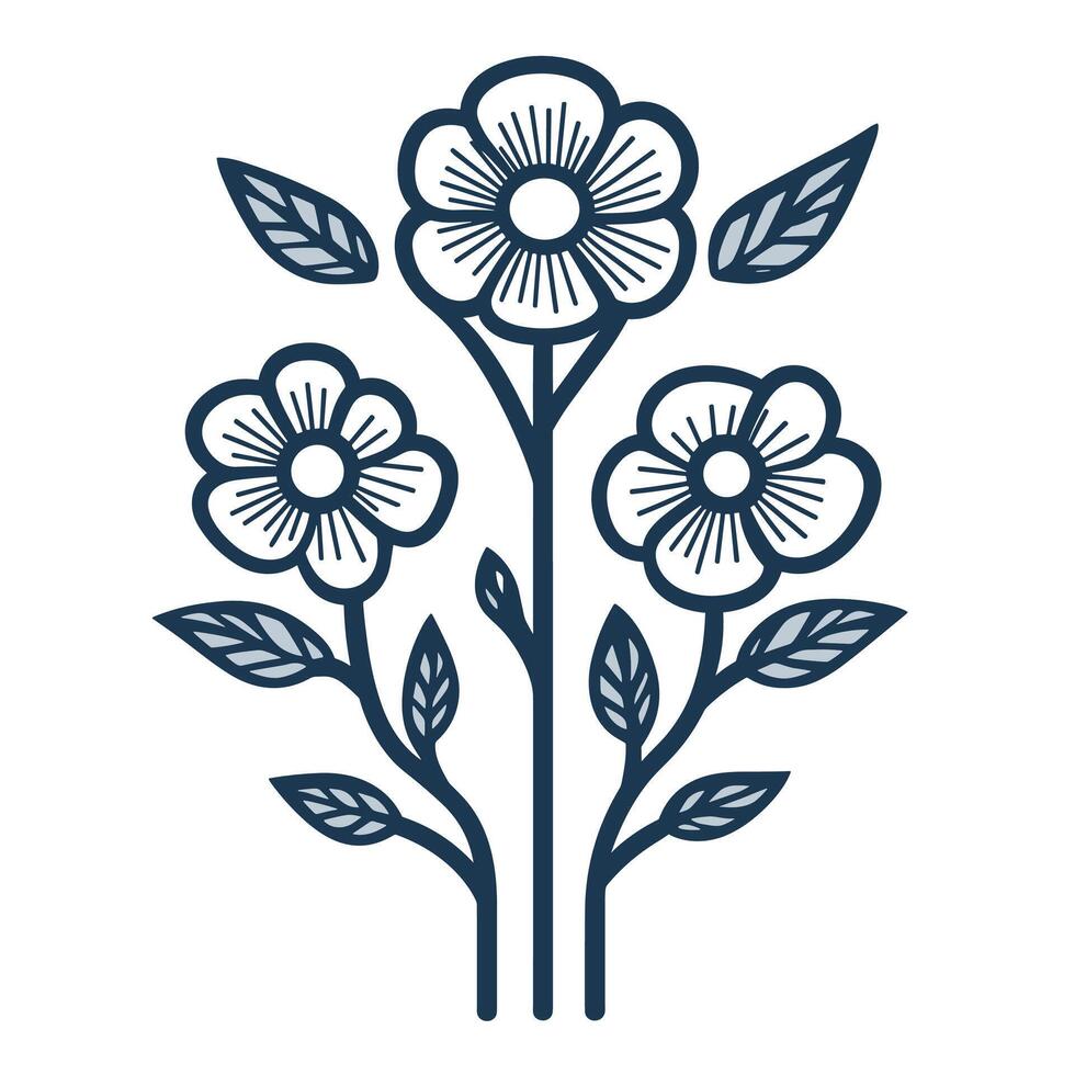Abstract Of Flogoral Icon Set with Subtle Texture vector
