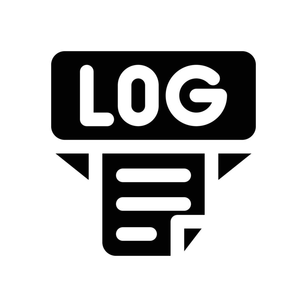 log format glyph icon. Strong and solid icon for websites and mobile apps. vector