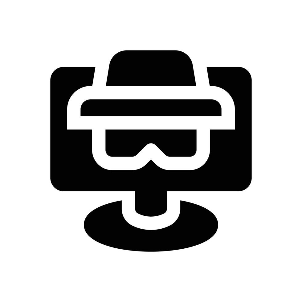 anonymous glyph icon. Strong and solid icon for websites and mobile apps. vector
