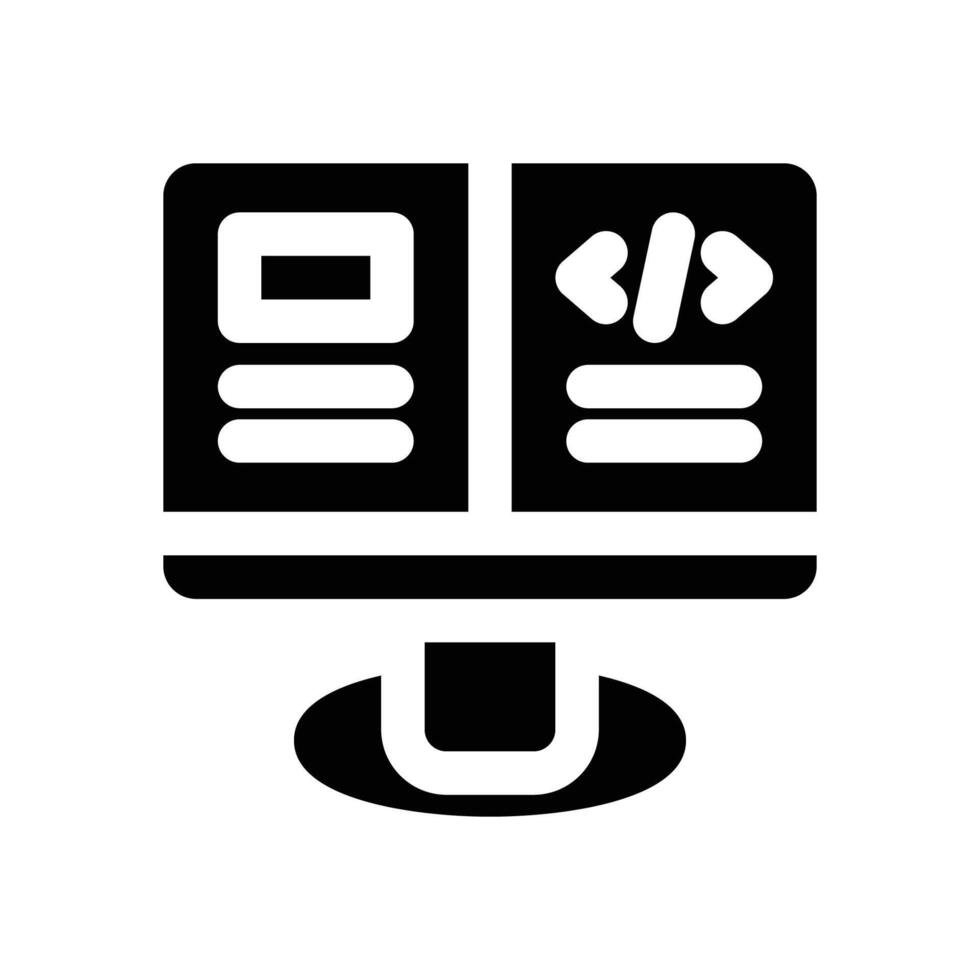 front end glyph icon. Strong and solid icon for websites and mobile apps. vector