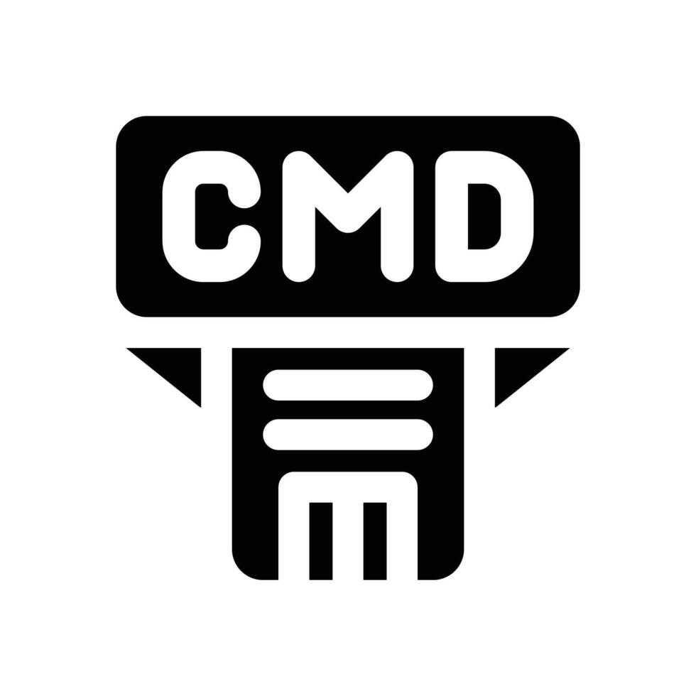 command file glyph icon. Strong and solid icon for websites and mobile apps. vector