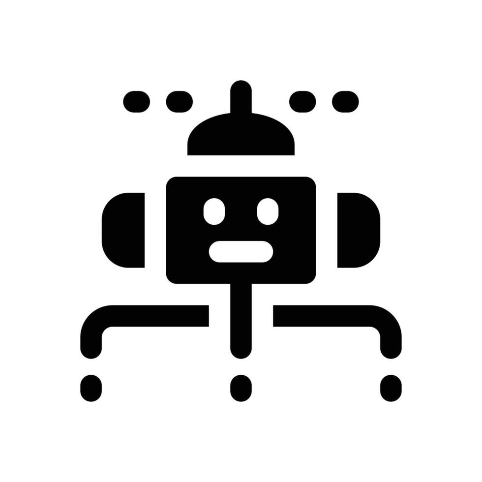 bot machine glyph icon. Strong and solid icon for websites and mobile apps. vector