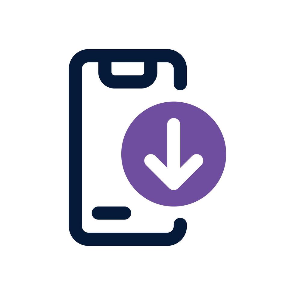 mobile app dual tone icon. Sleek and modern icon for websites and mobile apps. vector