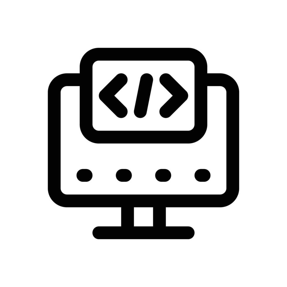 programming line icon. Clean and minimalist icon for websites, mobile apps, presentations, and logos. Fully scalable and customizable for any project. vector