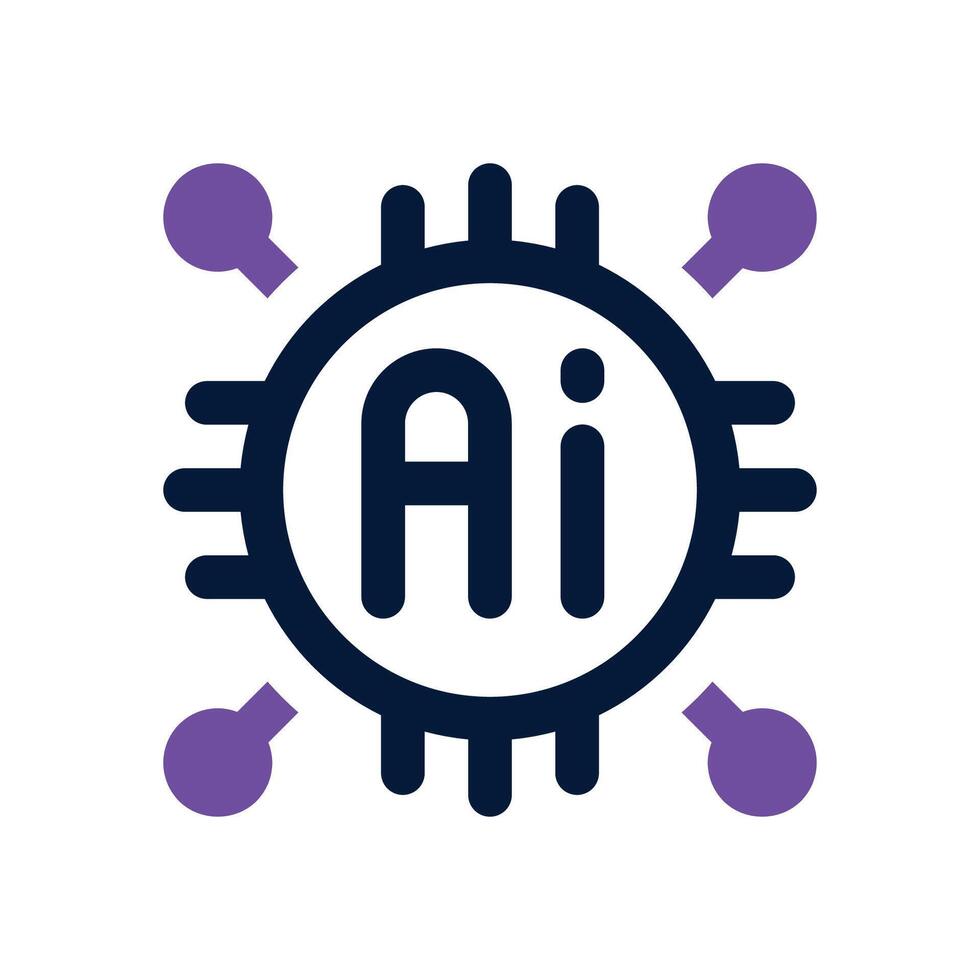 ai dual tone icon. Sleek and modern icon for websites and mobile apps. vector