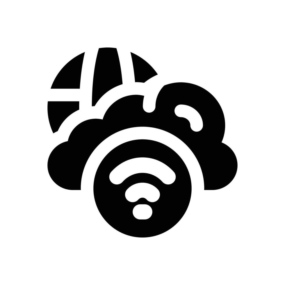 cloud network glyph icon. Strong and solid icon for websites and mobile apps. vector
