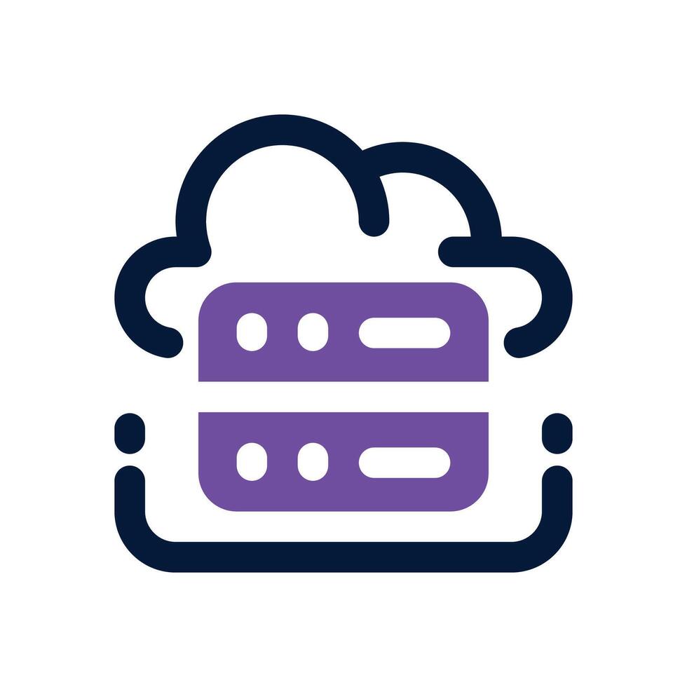 cloud server dual tone icon. Sleek and modern icon for websites and mobile apps. vector
