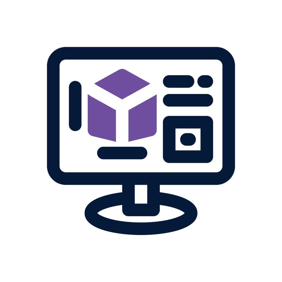 cad dual tone icon. Sleek and modern icon for websites and mobile apps. vector