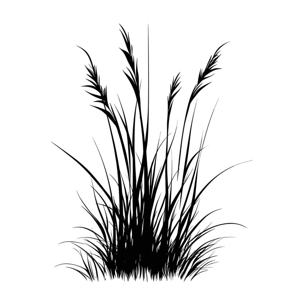 Minimalist Of Grass Isolated Clipart with Clean Style vector