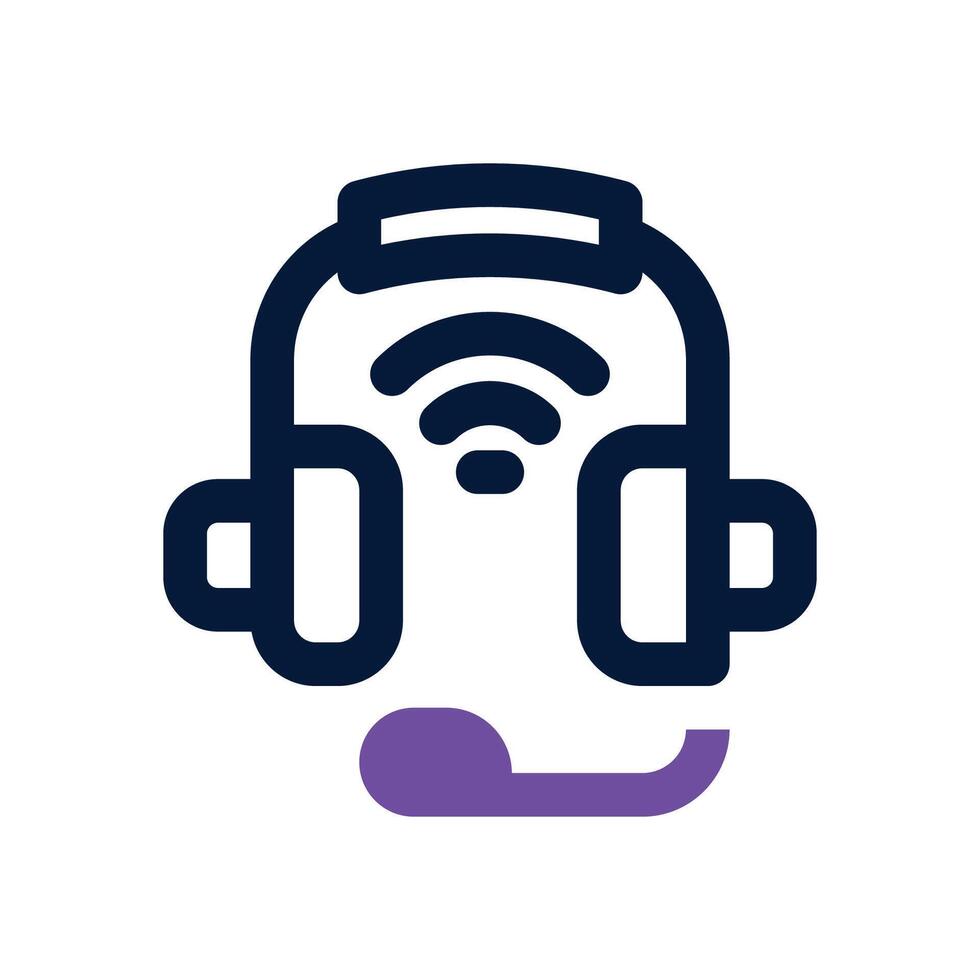 wireless headphone dual tone icon. Sleek and modern icon for websites and mobile apps. vector