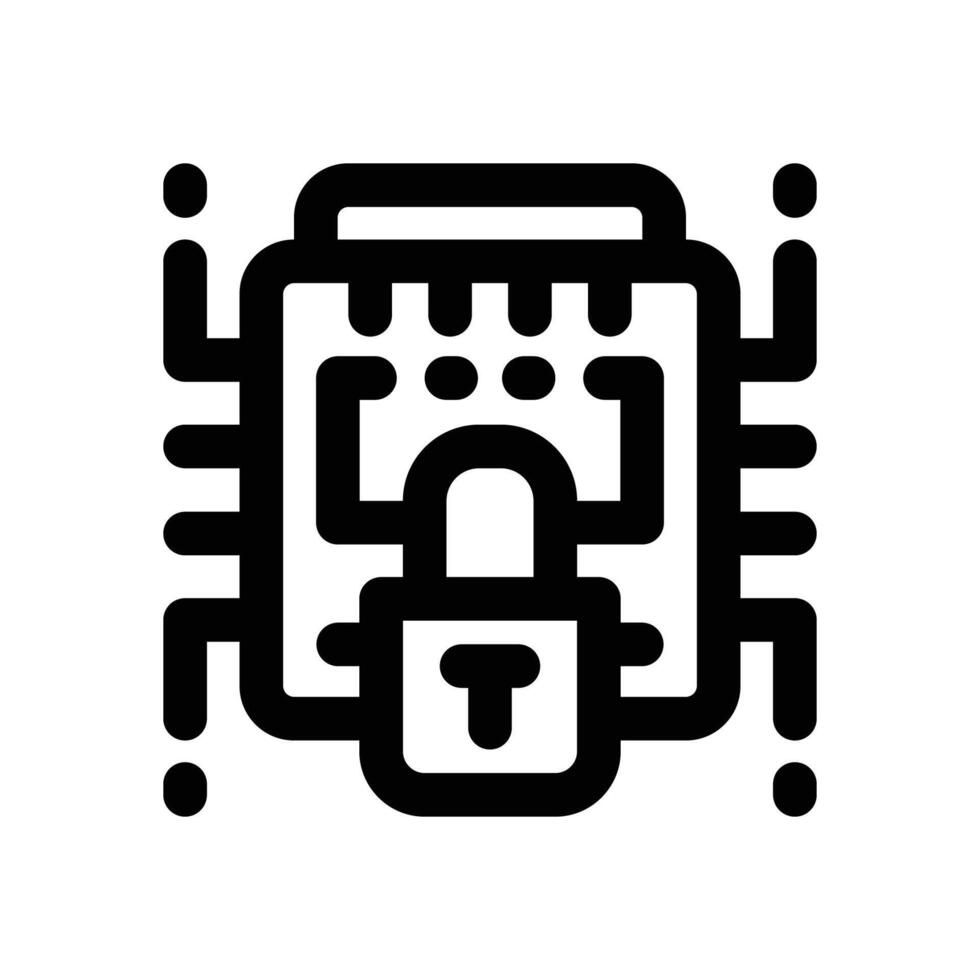 chip line icon. Clean and minimalist icon for websites and mobile apps. vector