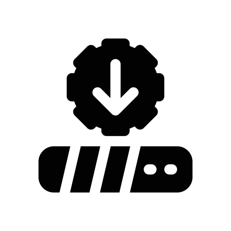 update loading glyph icon. Strong and solid icon for websites and mobile apps. vector