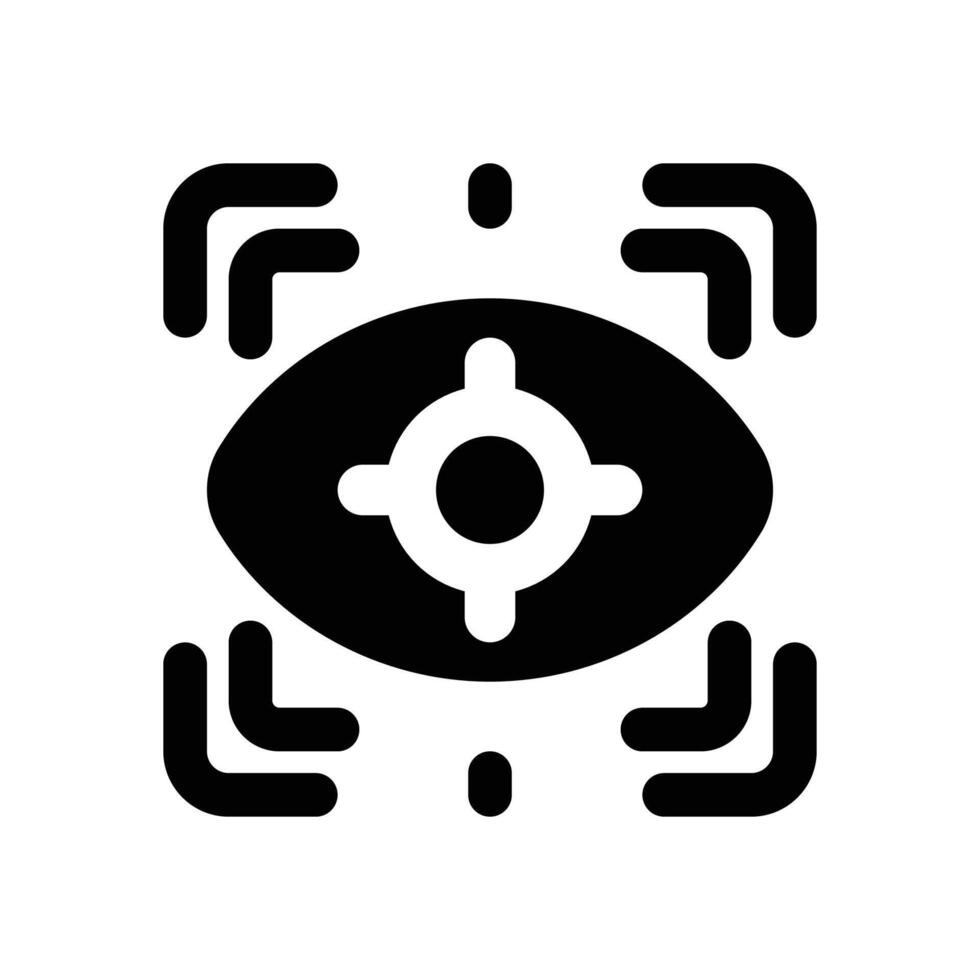 eye scan glyph icon. Strong and solid icon for websites and mobile apps. vector