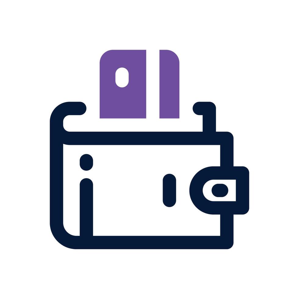 wallet dual tone icon. Sleek and modern icon for websites and mobile apps. vector