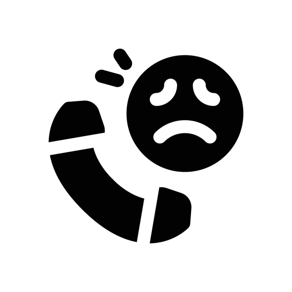complaint call glyph icon. Strong and solid icon for websites and mobile apps. vector