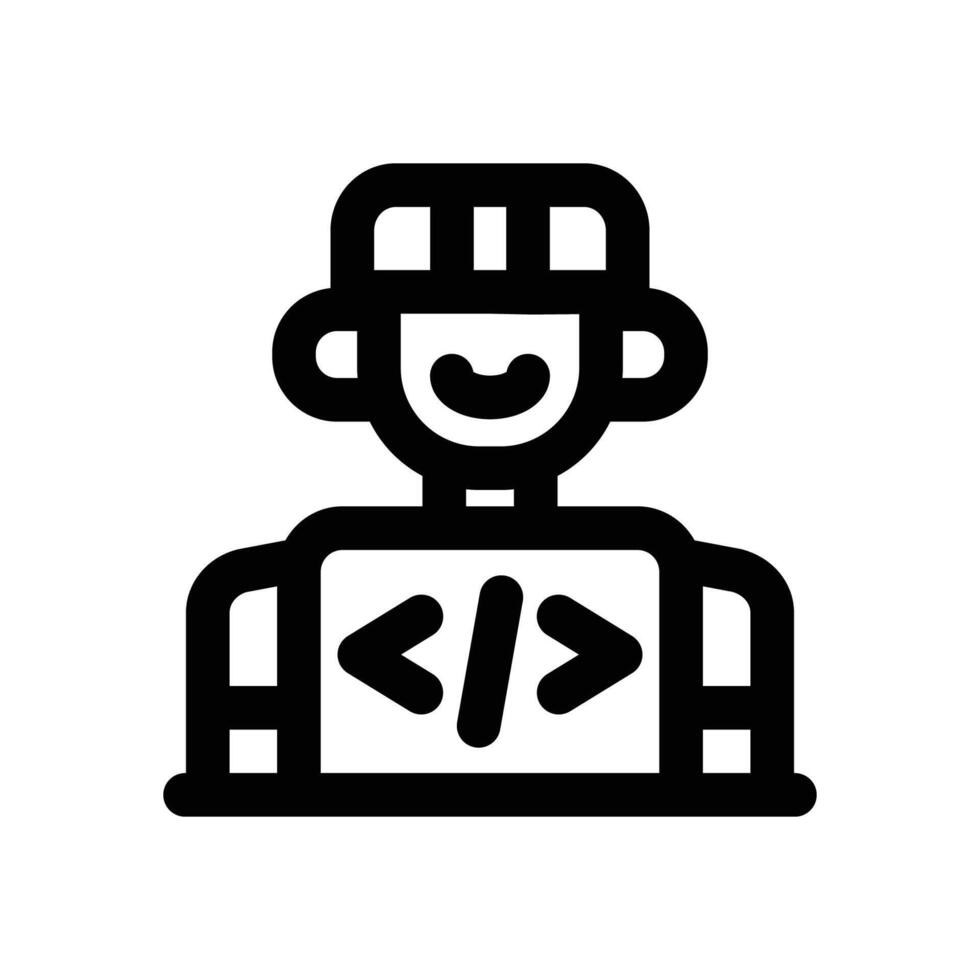 developer line icon. Clean and minimalist icon for websites and mobile apps. vector