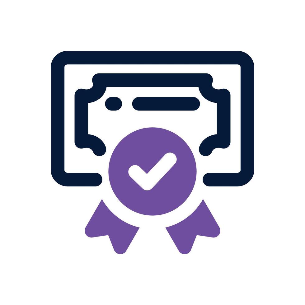 quality certification dual tone icon. Sleek and modern icon for websites and mobile apps. vector