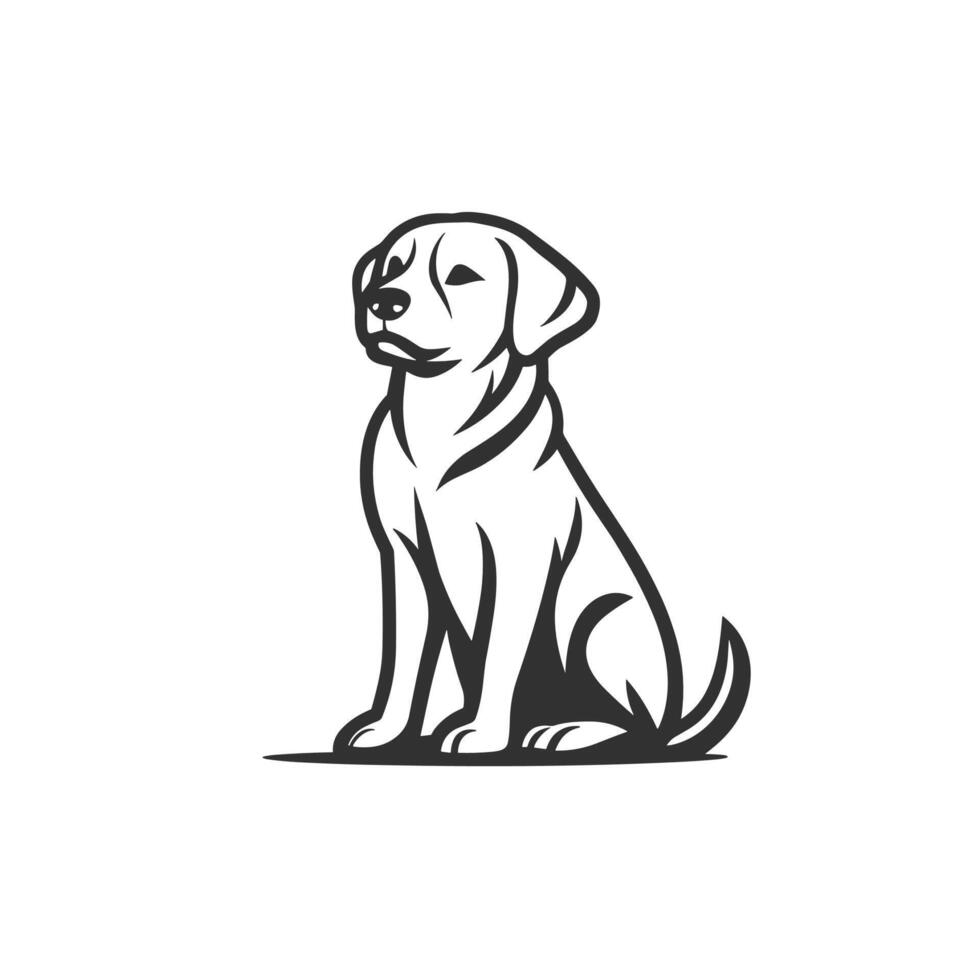 Hand-Drawn Of Labrador Isolated Clipart for Branding vector