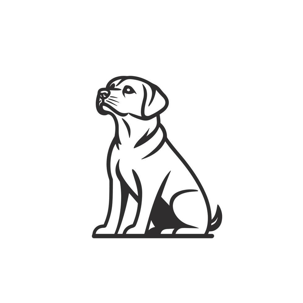 Hand-Drawn Of Labrador Graphic Template on White Background vector