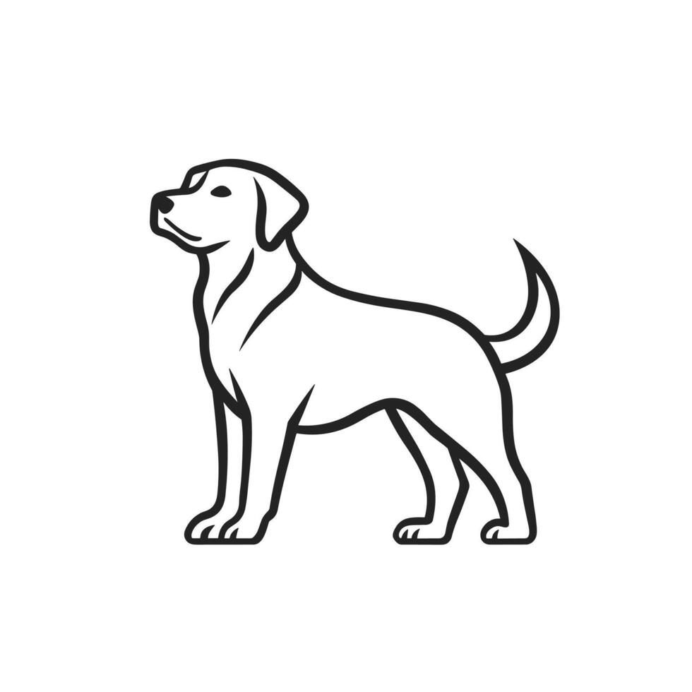 Flat Of Labrador Illustration with Subtle Texture vector