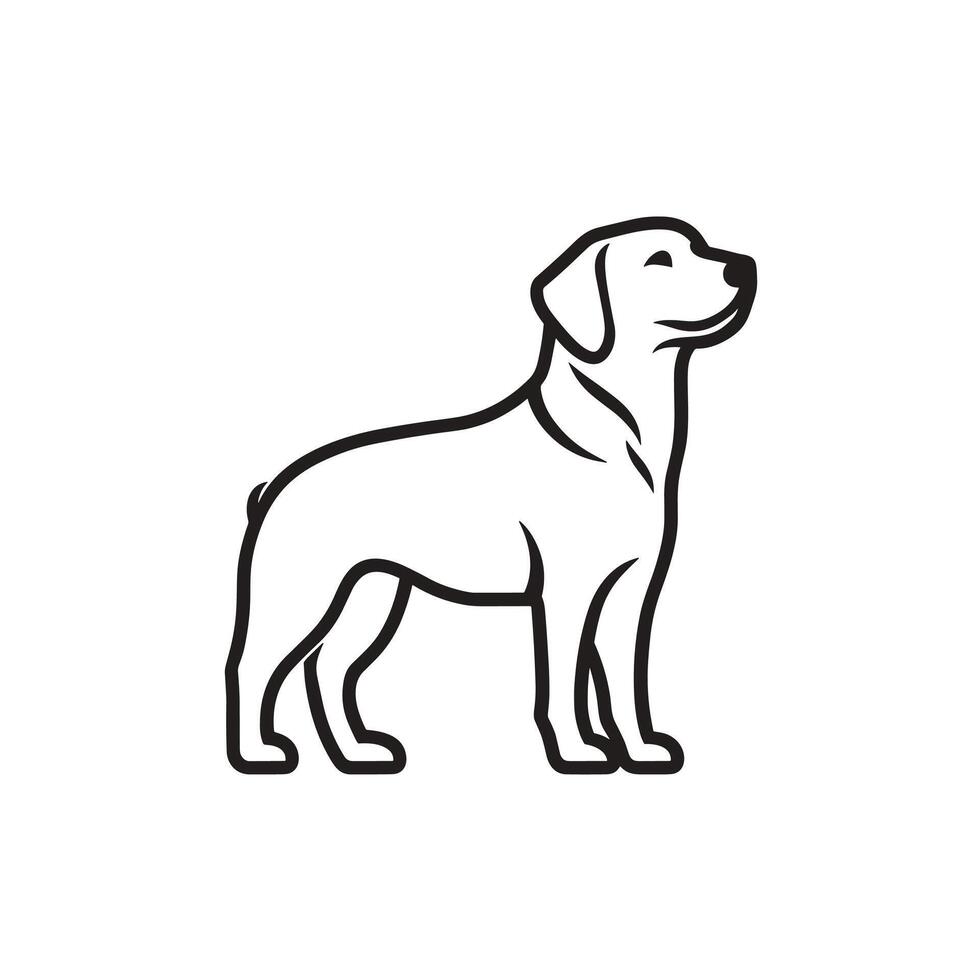 Hand-Drawn Of Labrador Isolated Clipart with Clean Style vector