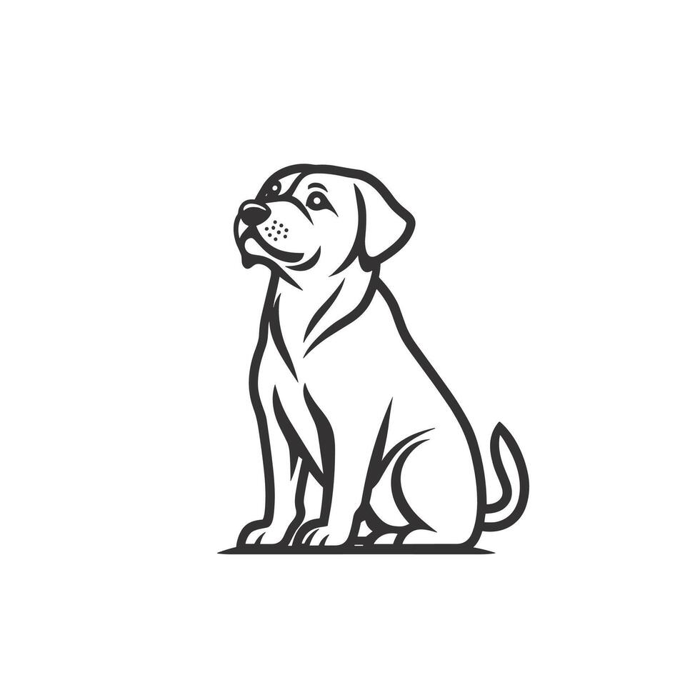 Flat Of Labrador Design Logo Element with Subtle Texture logo vector