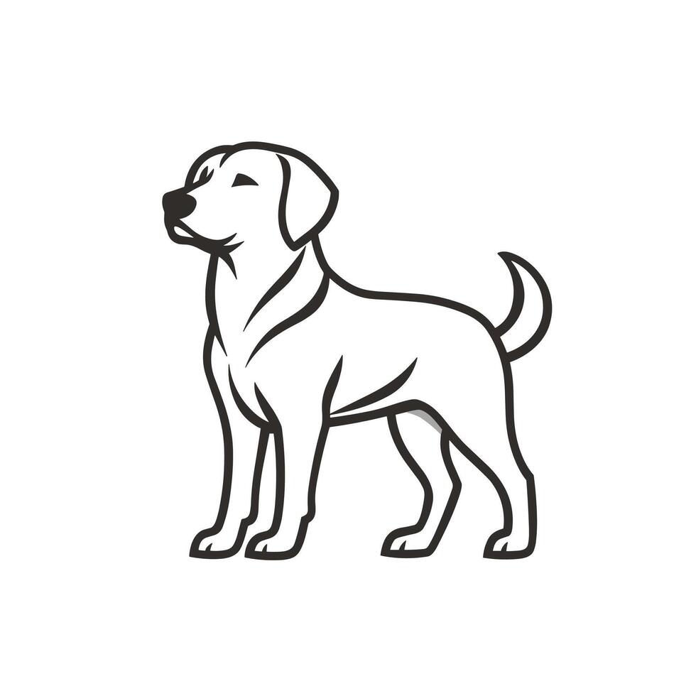 Flat Of Labrador Graphic Template with Subtle Texture vector
