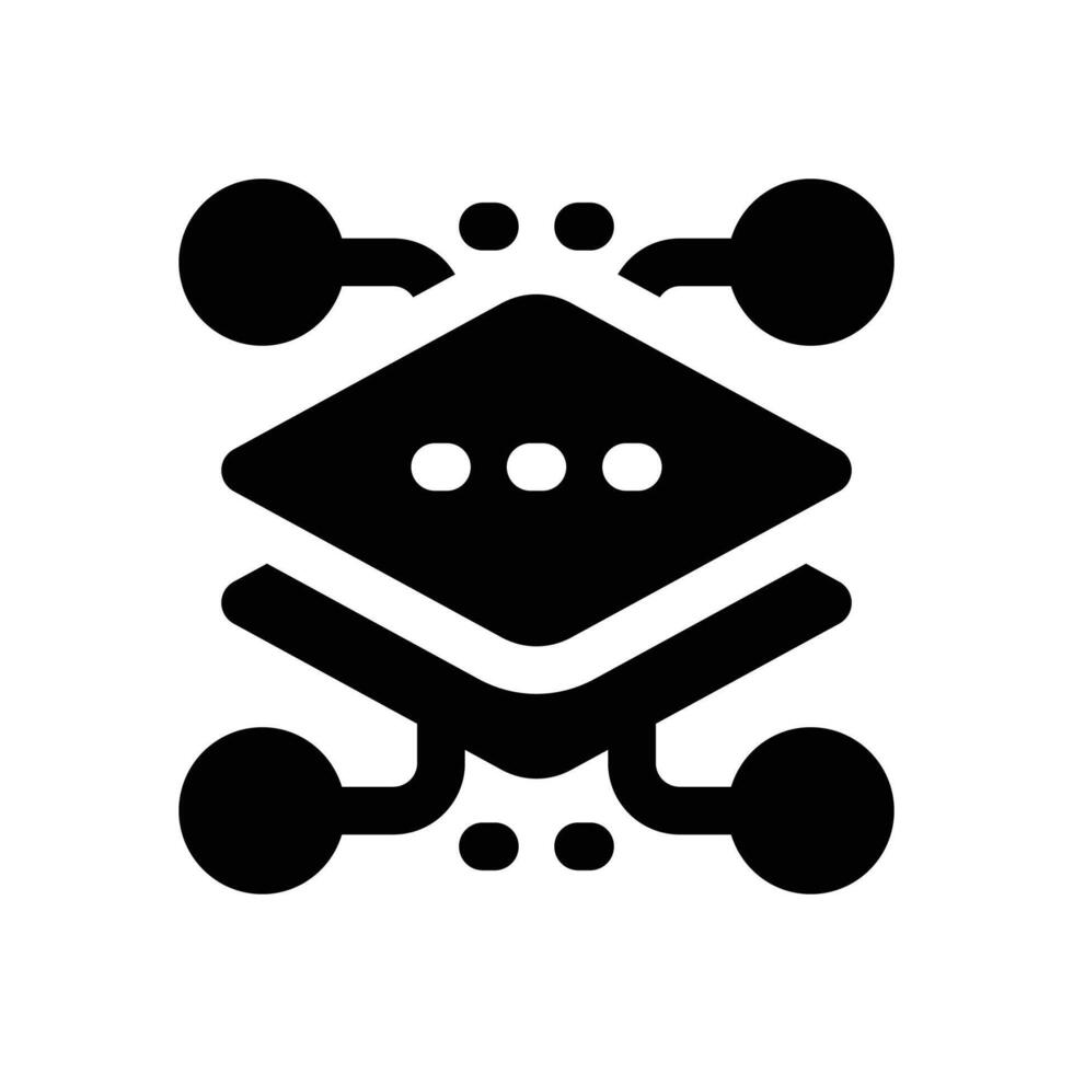 layer server glyph icon. Strong and solid icon for websites and mobile apps. vector
