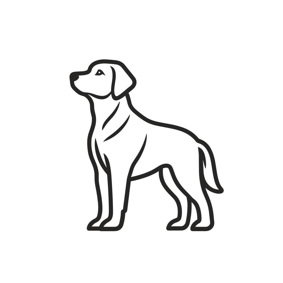 Flat Of Labrador Logo Design Logo Element with Subtle Texture logo vector