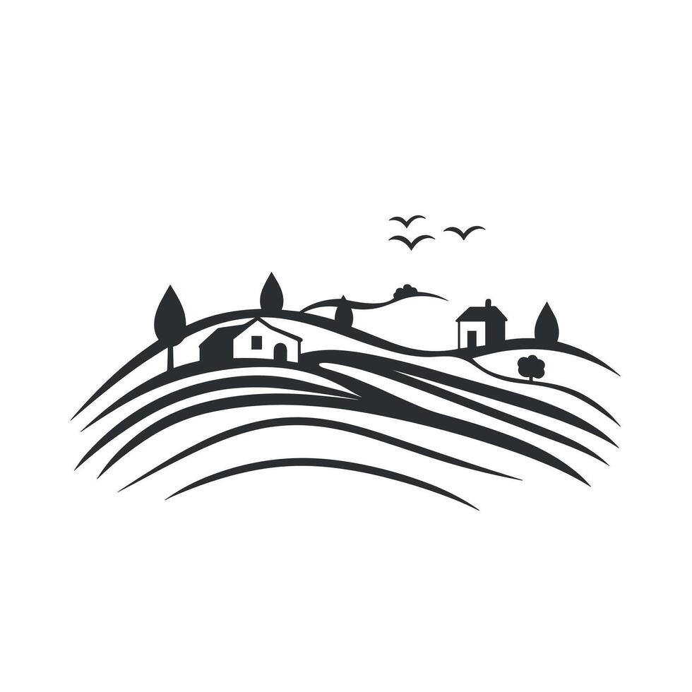 Realistic Of Landscape Illustration on White Background vector