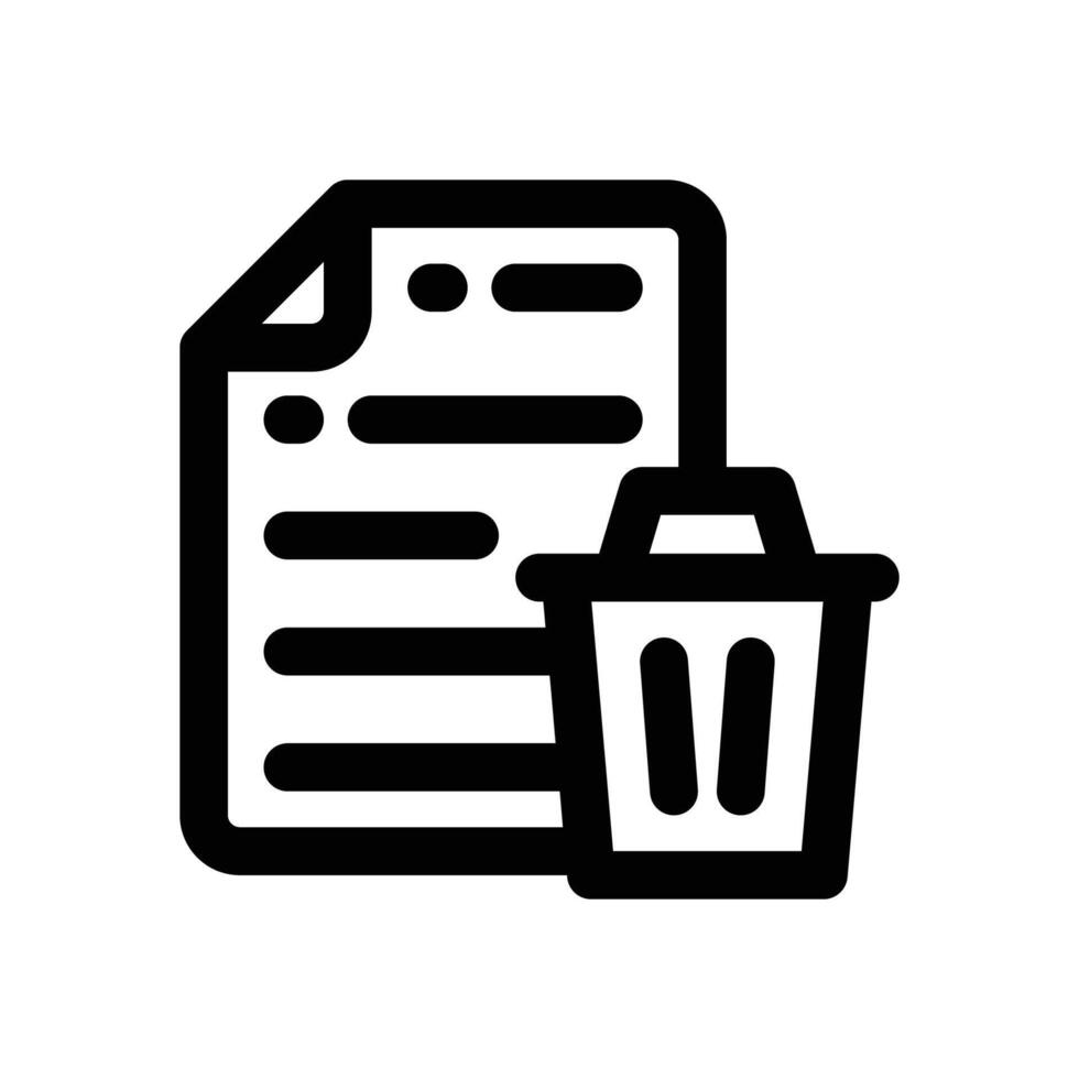 delete file line icon. Clean and minimalist icon for websites and mobile apps. vector