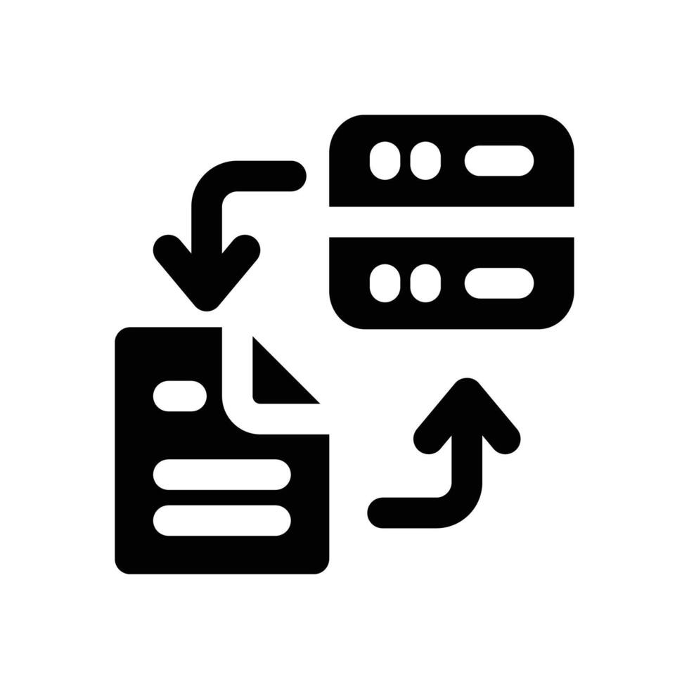 data transformation glyph icon. Strong and solid icon for websites and mobile apps. vector